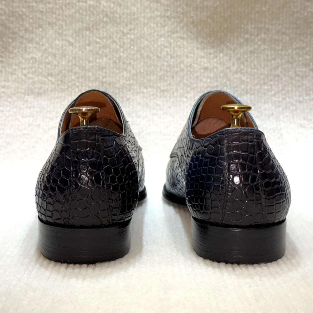Stilista - Men's Luxury Crocodile Embossed Leather Derby Dress Shoes - Ashour Shoes