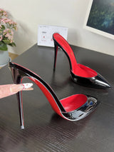 POX3 - Red Bottom High Heels in Patent Leather Pointed Toe Stiletto Pumps for Women - Ashour Shoes