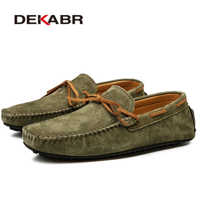 DEKABR2 - Suede Leather Boat Shoes/Loafers For Men - Summer Moccasins - Ashour Shoes