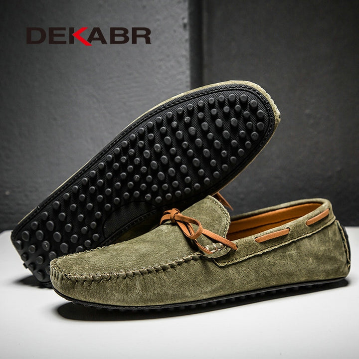 DEKABR2 - Suede Leather Boat Shoes/Loafers For Men - Summer Moccasins - Ashour Shoes