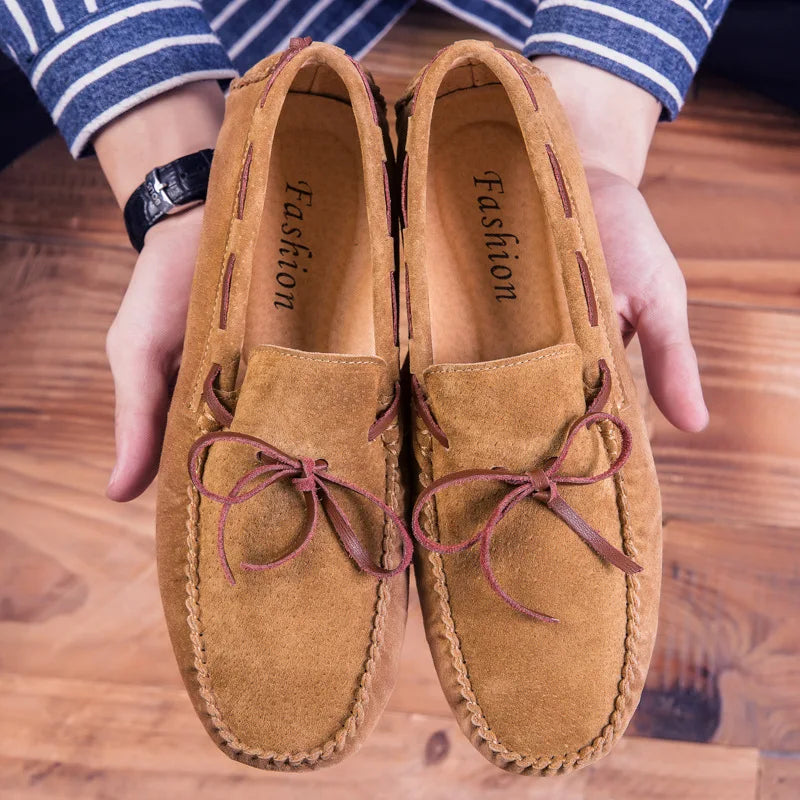 Navero – Men’s Suede Leather Boat Shoes – Driving Loafers - Ashour Shoes