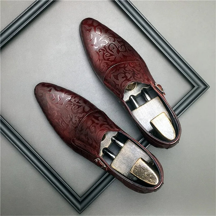 Il corso 3 - Fashionable Leather Monkstrap with print for men - Ashour Shoes