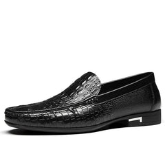 Marino – Men’s Alligator-Embossed Leather Loafers Boat & Driving Shoes - Ashour Shoes
