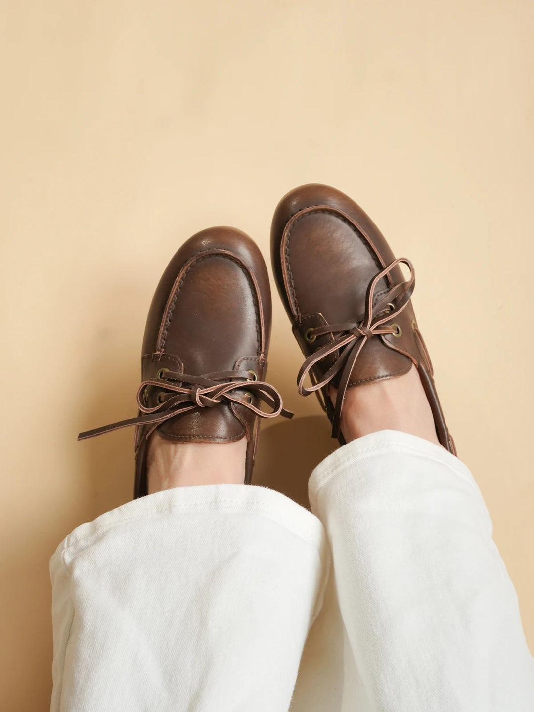 Lerana - Genuine Leather Boat Shoes for Women. Classic Moccasin for Everyday Comfort