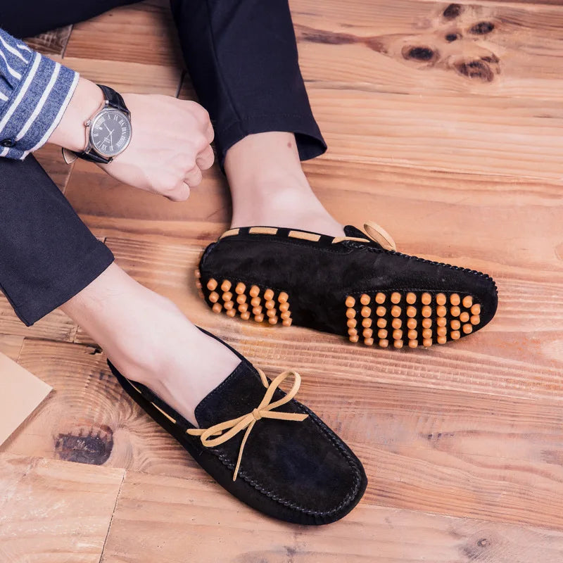 Navero – Men’s Suede Leather Boat Shoes – Driving Loafers - Ashour Shoes
