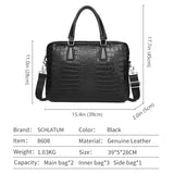 Recondia - Men's Crocodile print Leather shoulder bag – Elegant 14-Inch Laptop cross body Bag - Ashour Shoes