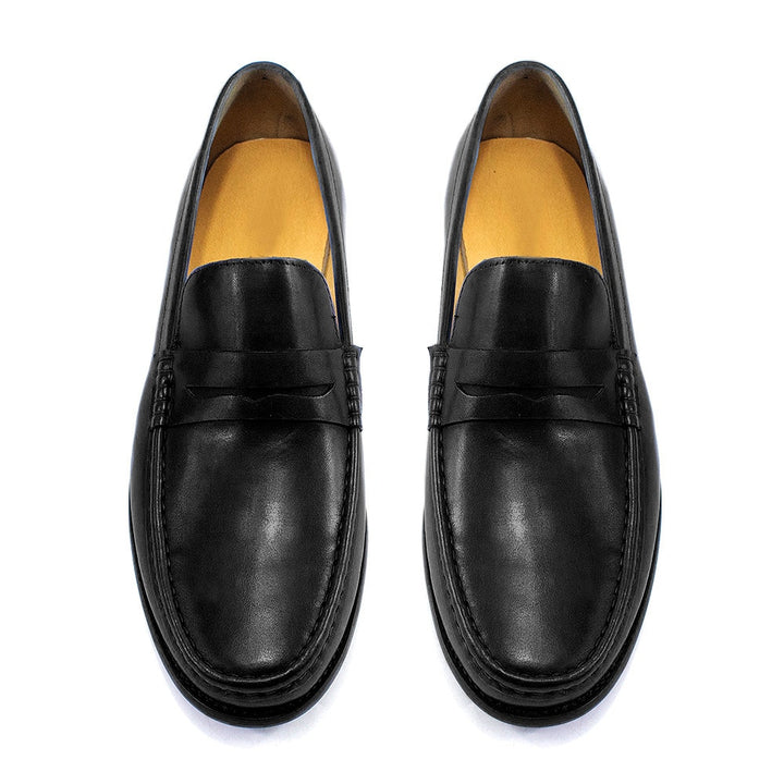 Sfarzo - Luxury Men's Leather Penny Loafers (Blue or Black) - Ashour Shoes