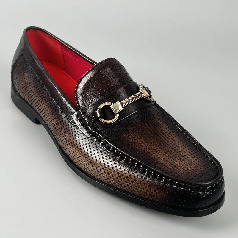 La Cavi - Horsebit unique color leather loafers for men - Ashour Shoes