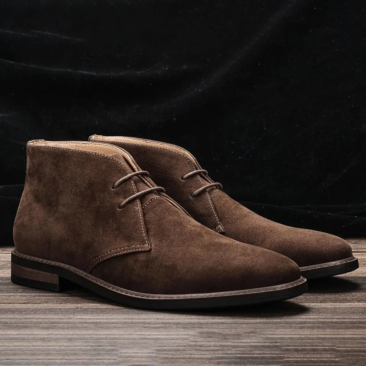 Vagabondo - Men's Classic Brown Suede-Texture Desert Ankle Boots - Ashour Shoes