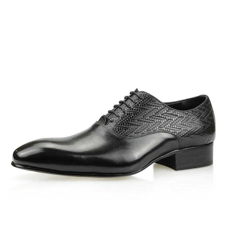 simaya - leather oxford dress shoes. textured detailing. Big sizes.