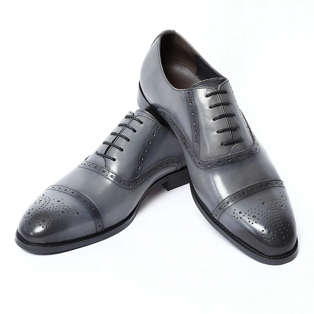 Rosso C3 - Red bottom borgue oxford shoes for men (grey)