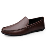 Azzurro - Men's Genuine Leather Slip-On Driving Loafers - Ashour Shoes