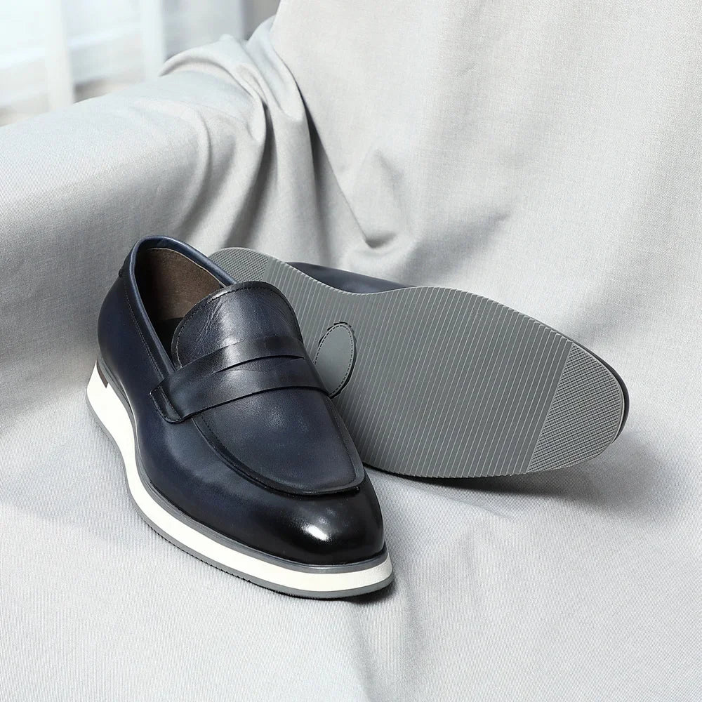 Grylo - Leather penny loafers sneakers sole for men - Ashour Shoes