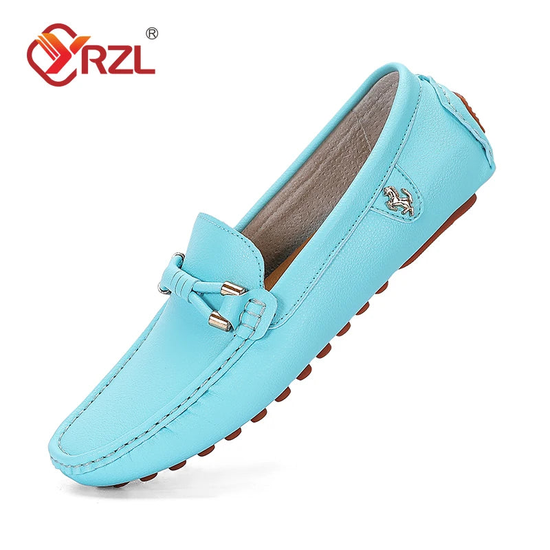 Rubino - Men's Stylish Wine Red PU Leather Driving Loafers - Ashour Shoes