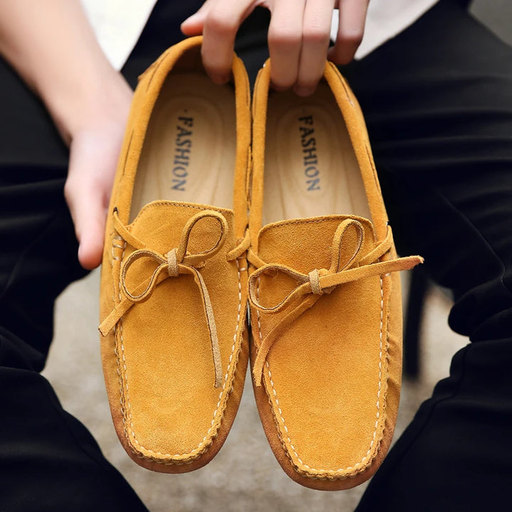 Sereno - Men's Casual Navy Suede Driving Loafers