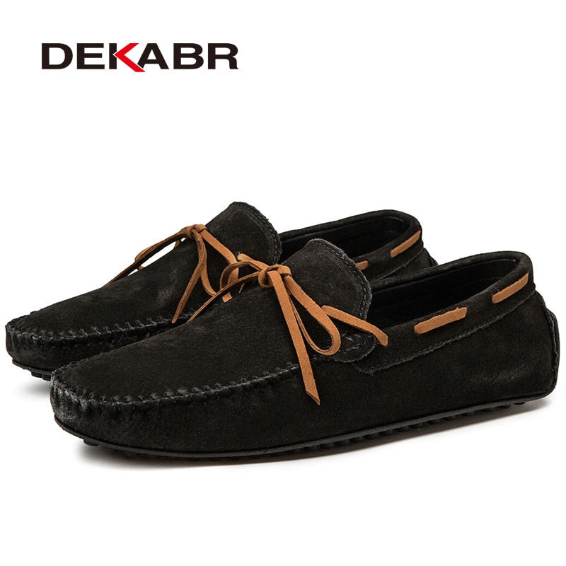 DEKABR2 - Suede Leather Boat Shoes/Loafers For Men - Summer Moccasins - Ashour Shoes