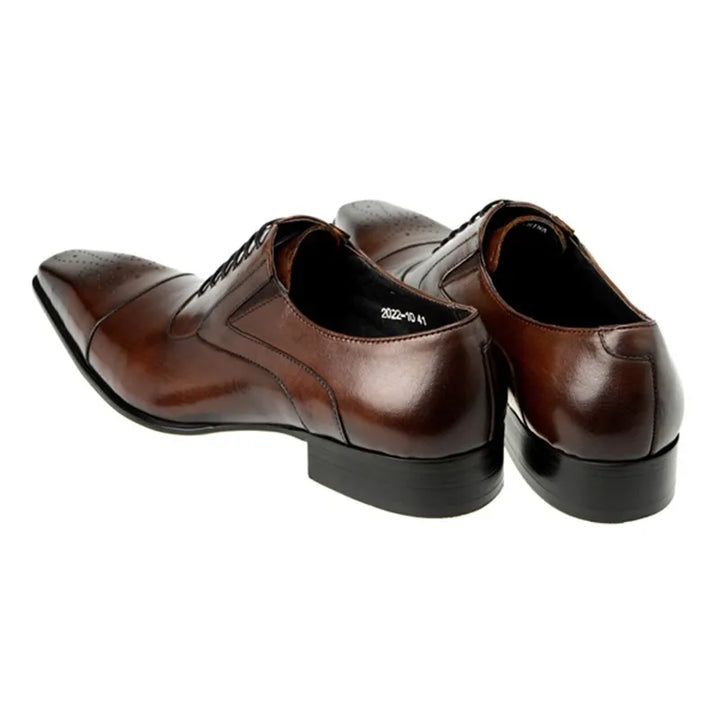 Rovento – Classic Vintage Oxford Brogue Dress Shoes for Men Vegan Leather - Ashour Shoes