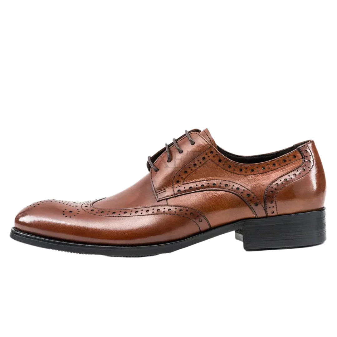 Ryno - Brogue Derby leather dress shoes for men - Ashour Shoes