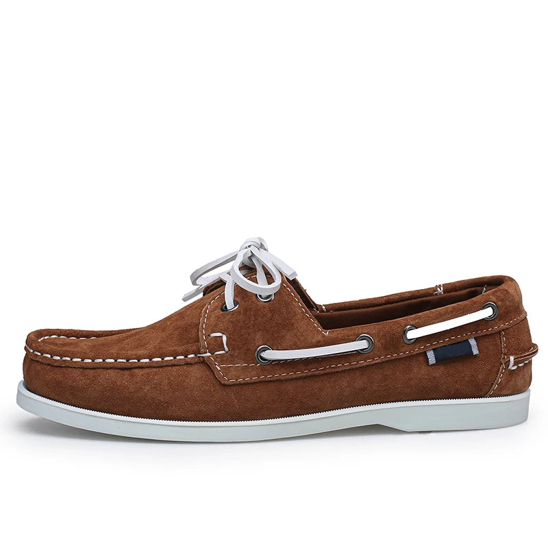 Vela - Men's Suede Moccasin Boat Shoes - Ashour Shoes