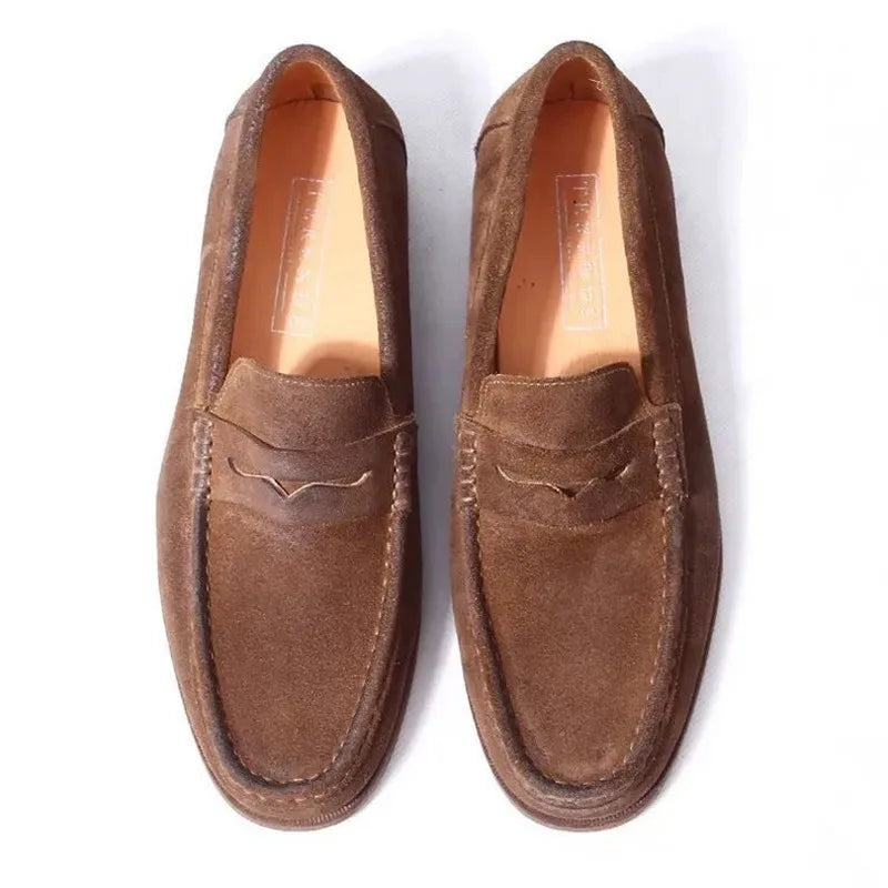 Camoscio - Men's Classic Suede Penny Loafers - Ashour Shoes