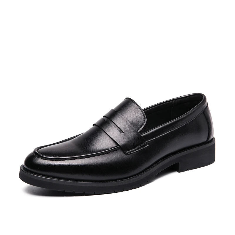 Loreno – Men’s Genuine Leather Penny Loafers – Classic Slip On
