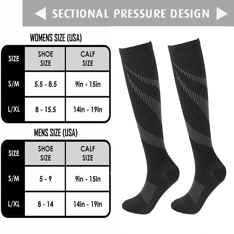 Vigore - Unisex 3-Pack Sports & Compression Socks for Running