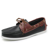 Vela - Men's Multi-Color Patchwork Leather Boat Loafers - Ashour Shoes