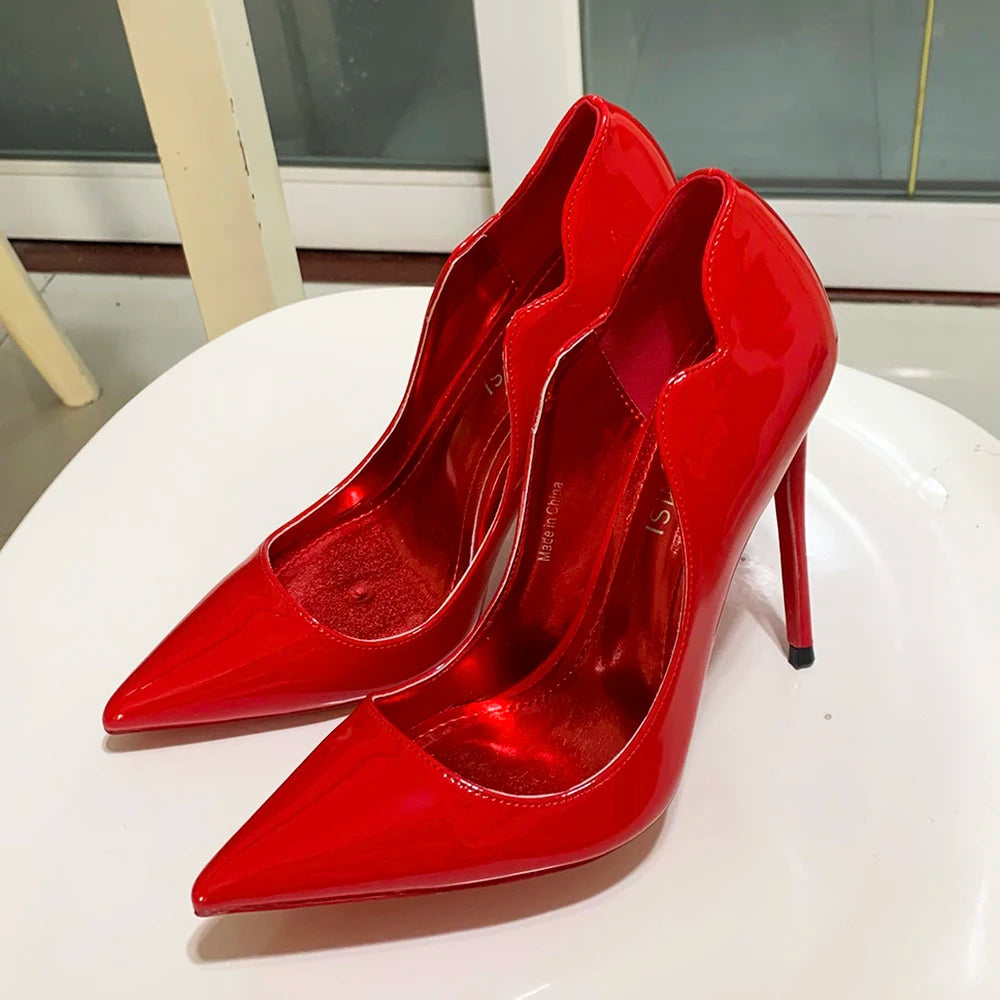 POX Luxx - Elegant red bottom/inner stiletto heels for women (12cm) - Ashour Shoes