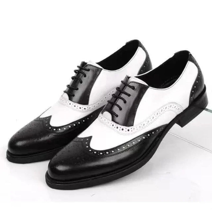 Dandy - Men's Two-Tone Wingtip Brogue Oxford Dress Shoes