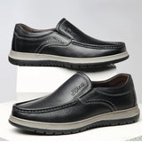 Sportivo - Men's Casual Blue Genuine Leather Moc Toe Loafers - Ashour Shoes