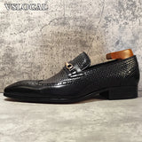 Nobile - Men's Black Genuine Leather Wingtip Horsebit Loafers - Ashour Shoes