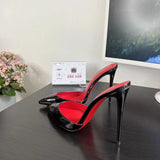 POX3 - Red Bottom High Heels in Patent Leather Pointed Toe Stiletto Pumps for Women - Ashour Shoes