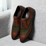 il gestore 2 - Elegant two tone spectator leather oxford shoes for men - Ashour Shoes