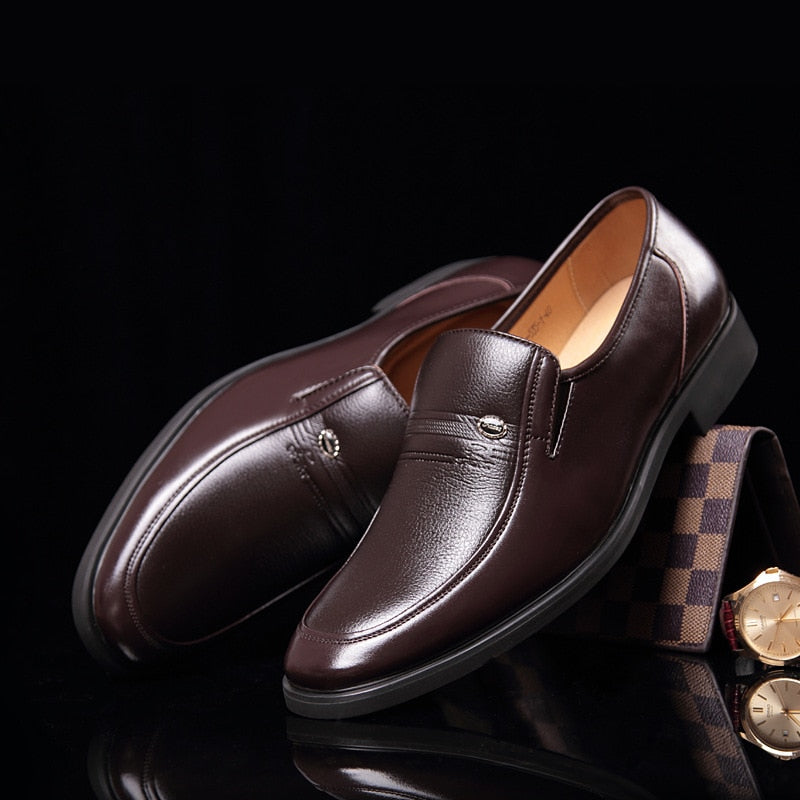 The Mento - Leather Formal Loafers. Dress Moccasins For Men