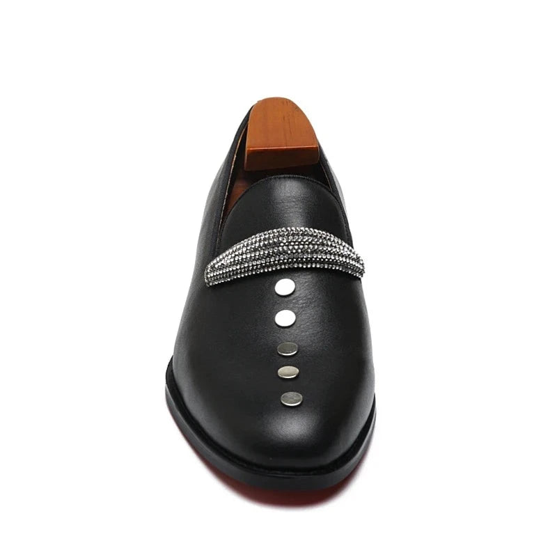 Luxxone - Red bottom designer leather loafers for men - Ashour Shoes