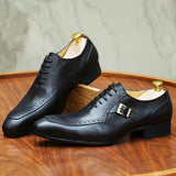 La Fibbia - Men's Luxury single buckle leather oxford dress shoes - Ashour Shoes