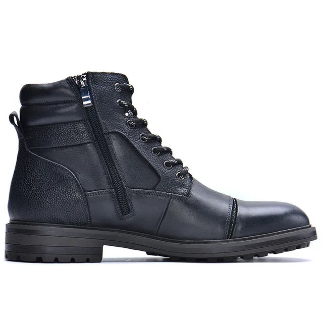 Ufficio 2 - Classic men's leather boots with zipper - Ashour Shoes