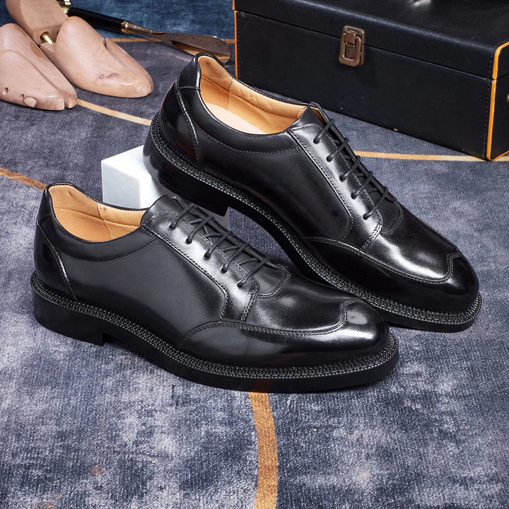 Maestro - Men's Elegant Burnished Leather Derby Dress Shoes