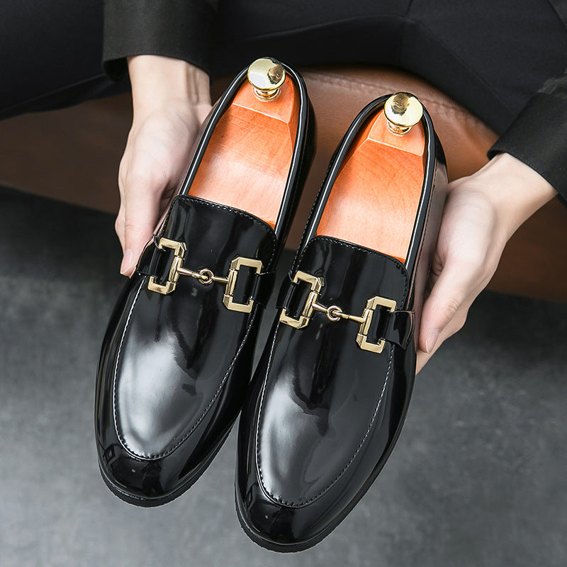 Lustro - Men's Glossy Black Patent Horsebit Loafers — view 1 of 9