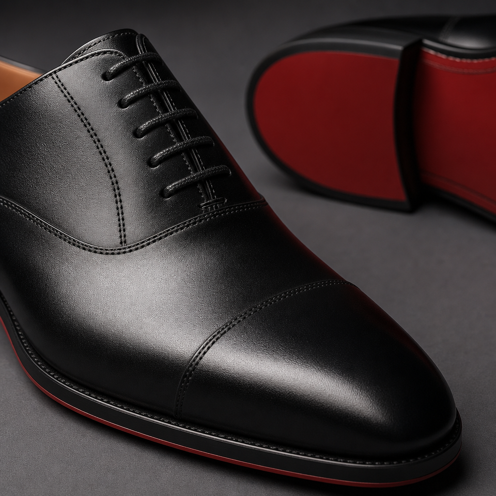 Adigano red bottom oxford - detail product shot