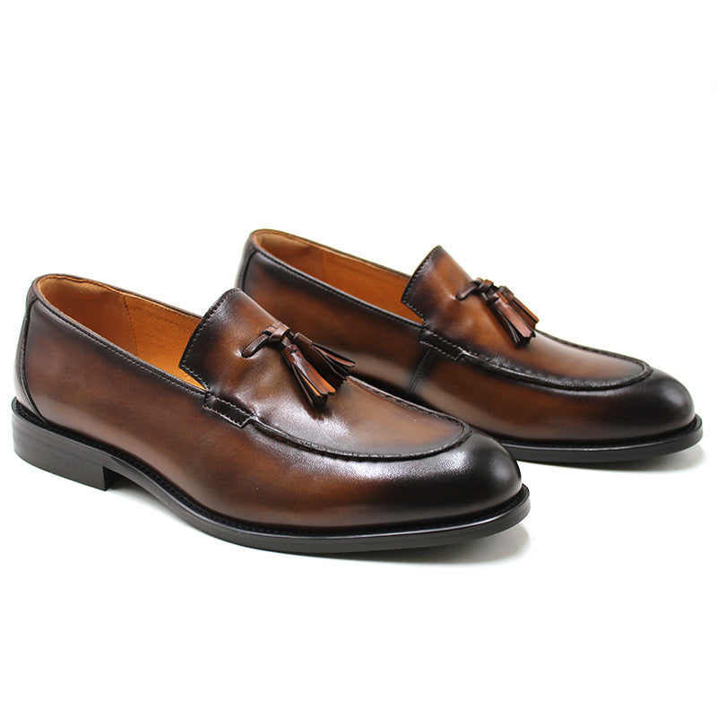 Nappina - Men's Burnished Leather Tassel Loafers - view 2 — view 2 of 4
