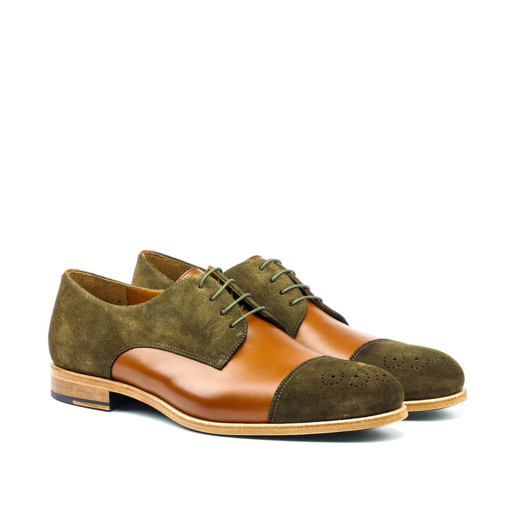 ALEXANDER - Derby Golden Brown/Green Dress Shoes by Le Ruux