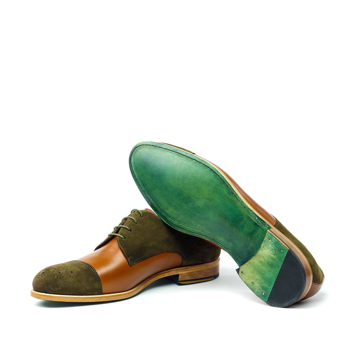 ALEXANDER - Derby Golden Brown/Green Dress Shoes by Le Ruux