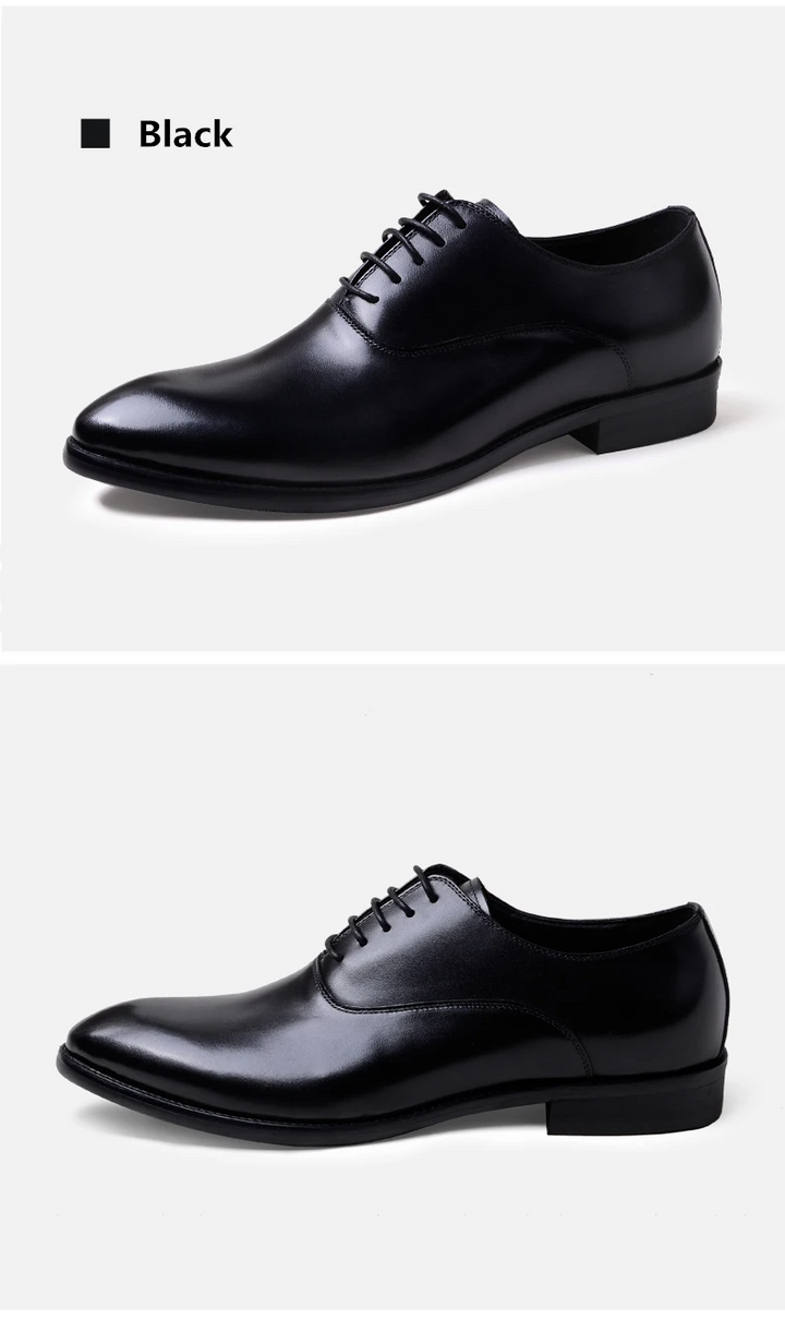 ashour genuine leather oxford dress shoes for men black