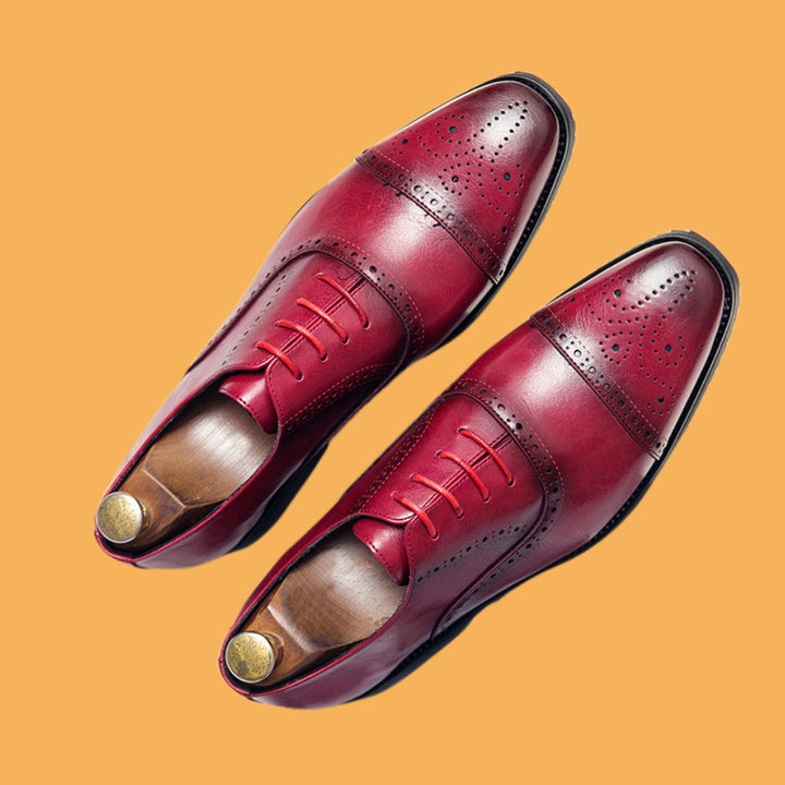 il Rosso - Red bottom sole Leather Oxford Shoes For Men - Ashour Shoes