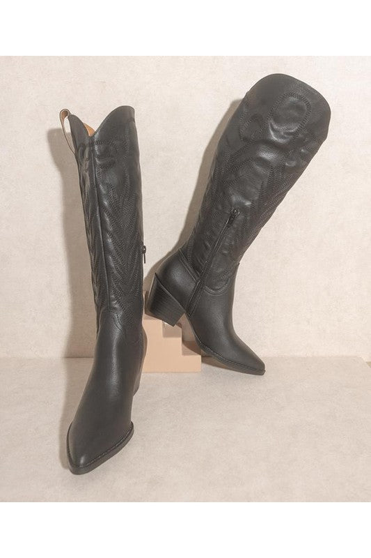 SAMARA - Unique long leather boots for women - Ashour Shoes