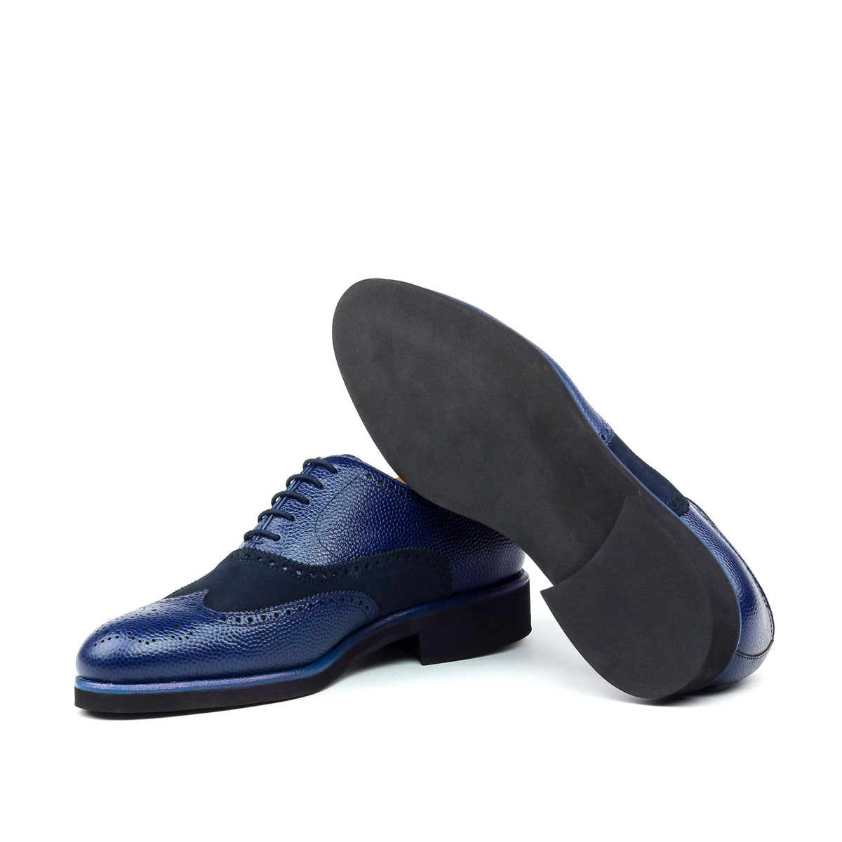 Zurigo - Handcrafted Blue Wingtip brogue Oxford (big sizes) - Ashour Shoes