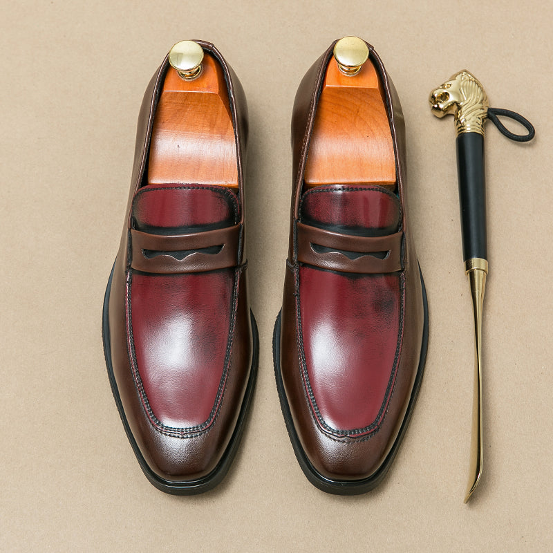 il Diavolo  - Handmade Red Leather Loafers Shoes for Men