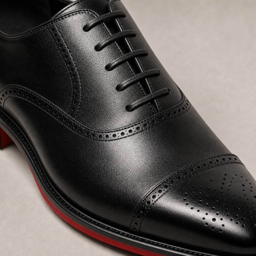 il Rosso red-bottom leather oxford dress shoes for men - detail product shot