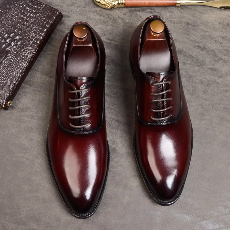 ashour oxford dress shoes for men burgundy